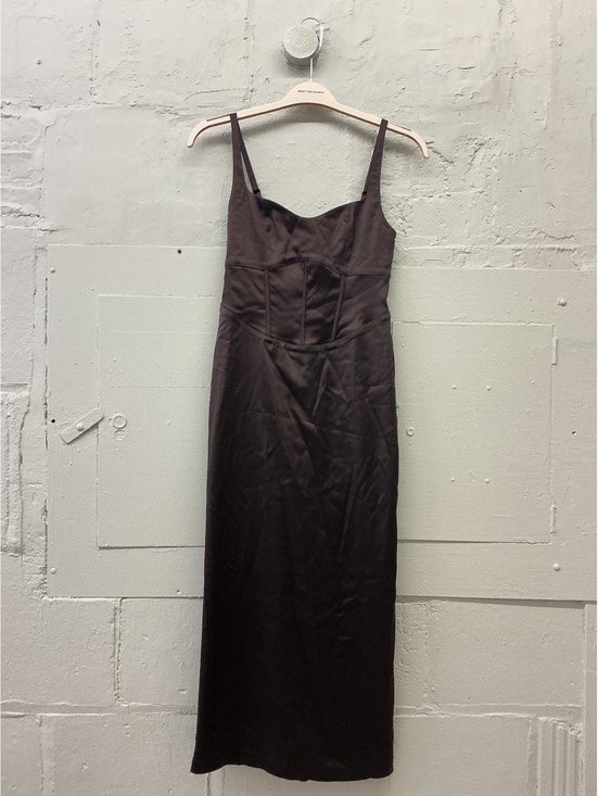 Abercrombie & Fitch Dresses & Skirts - Abercrombie & Fitch Brown Satin Midi Dress